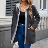 Sweater Coat For Women Autumn And Winter Loose Casual Contrast Color Fake Two Pieces