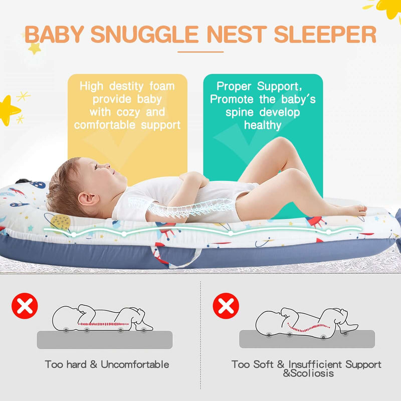 Baby's Crib pure Cotton Sleeve , High-grade Memory Foam, Inner Core, Detachable, Easy To Clean, Easy To Carry - Things and what not