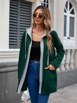Sweater Coat For Women Autumn And Winter Loose Casual Contrast Color Fake Two Pieces