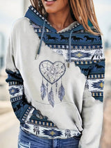 Ladies' Printed Long-sleeved Top
