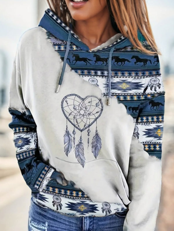 Ladies' Printed Long-sleeved Top