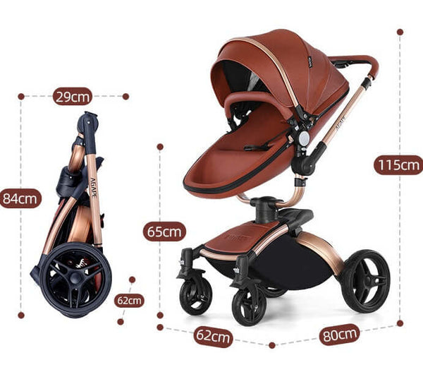 High Landscape Baby Stroller 360-degree Rotation 3-in-1 Basket Foldable - Things and what not