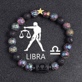 European And American Twelve Constellation Natural Stone Beaded Bracelet - Things and what not
