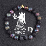 European And American Twelve Constellation Natural Stone Beaded Bracelet - Things and what not