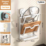 Suction Cup Pot Cover Rack Wall-mounted Punch-free Kitchen Storage Rack - Things and what not