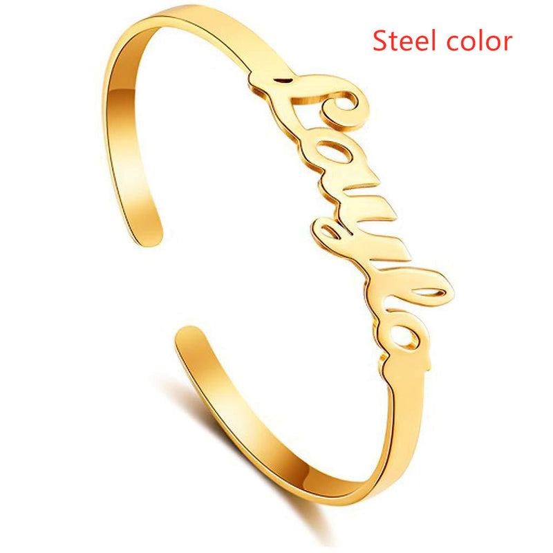 Personalized Creative Stainless Steel Custom Cut Name Bracelet - Things and what not