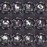 European And American Twelve Constellation Natural Stone Beaded Bracelet - Things and what not