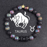 European And American Twelve Constellation Natural Stone Beaded Bracelet - Things and what not
