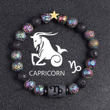 European And American Twelve Constellation Natural Stone Beaded Bracelet - Things and what not
