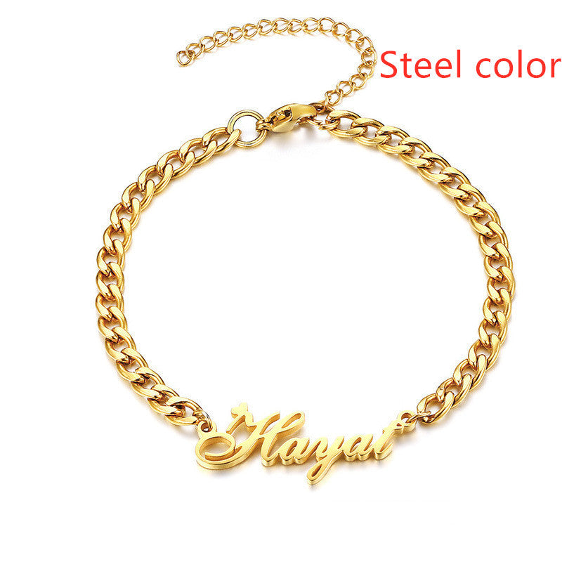 Personalized Creative Stainless Steel Custom Cut Name Bracelet - Things and what not