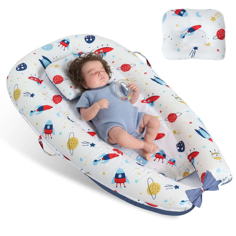 Baby's Crib pure Cotton Sleeve , High-grade Memory Foam, Inner Core, Detachable, Easy To Clean, Easy To Carry - Things and what not