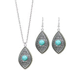 Fashion Turquoise Long Pendant Ear Rings Suit - Things and what not