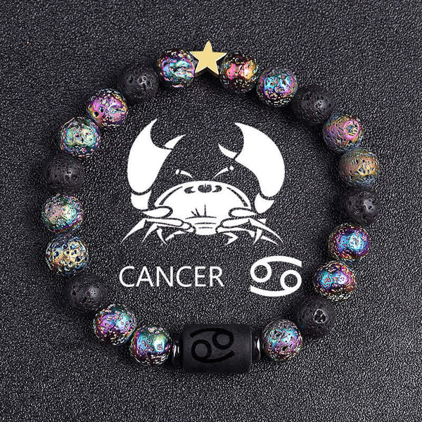 European And American Twelve Constellation Natural Stone Beaded Bracelet - Things and what not