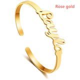 Personalized Creative Stainless Steel Custom Cut Name Bracelet - Things and what not
