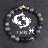 European And American Twelve Constellation Natural Stone Beaded Bracelet - Things and what not