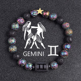 European And American Twelve Constellation Natural Stone Beaded Bracelet - Things and what not