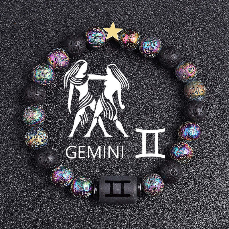 European And American Twelve Constellation Natural Stone Beaded Bracelet - Things and what not