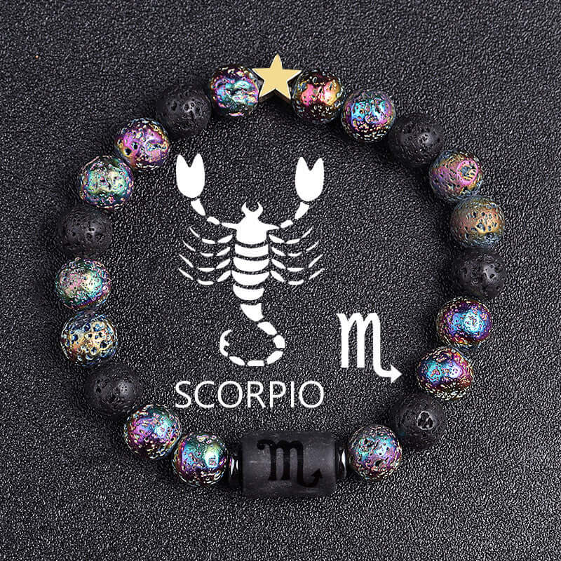 European And American Twelve Constellation Natural Stone Beaded Bracelet - Things and what not