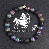 European And American Twelve Constellation Natural Stone Beaded Bracelet - Things and what not