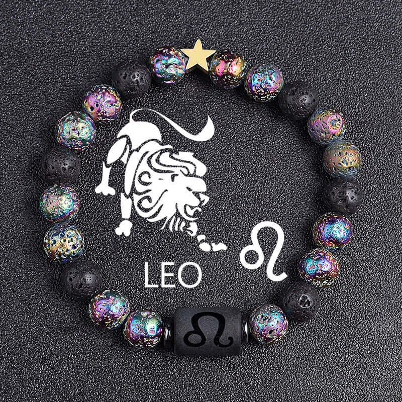 European And American Twelve Constellation Natural Stone Beaded Bracelet - Things and what not